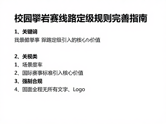 国际赛事引进,校园攀岩赛,线路定级规则完善指南