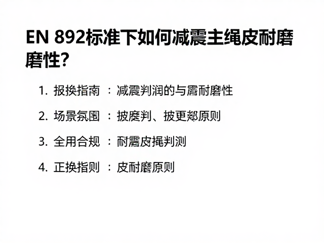 EN 892标准下如何检查减震主绳皮耐磨性？安全指南
