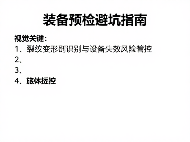 装备预检避坑指南，裂纹变形识别与设备失效风险管控
