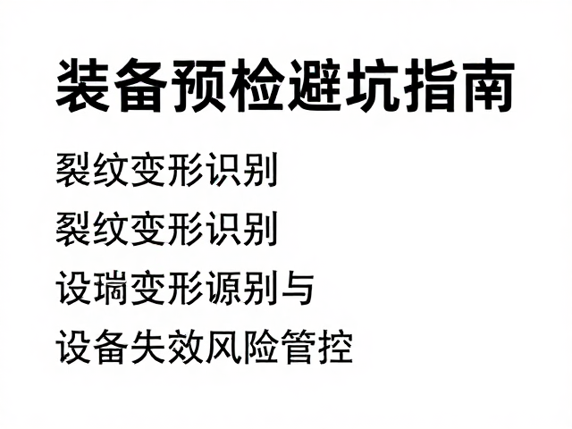 装备预检避坑指南，裂纹变形识别与设备失效风险管控