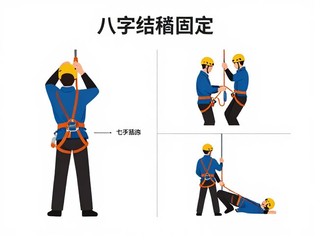单段路线自主保护教学,八字结固定技巧详解