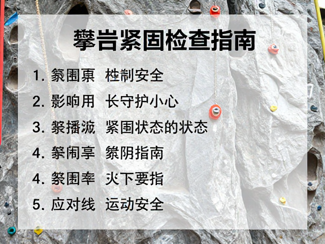 体育中心配套，露天攀爬区岩点紧固检查指南，守护运动安全