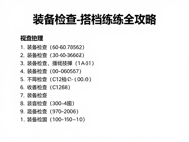 自主保护教学,装备检查与搭档练习全攻略