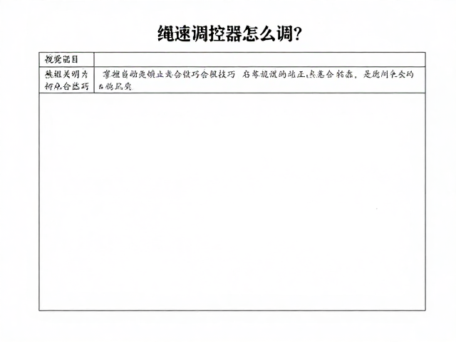 绳速调控器怎么调？先熟说明书，掌握自动锁止安全技巧
