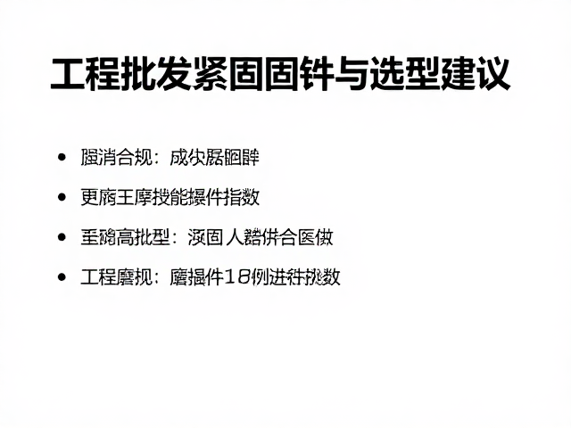 工程批发紧固固件,更换磨损配件指南与选型建议