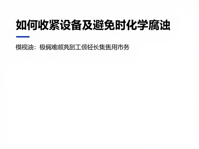操作规范,如何收紧设备避免化学腐蚀,延长使用寿命