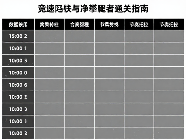 竞速闯关净攀爬时间多长?高柔韧性者通关指南