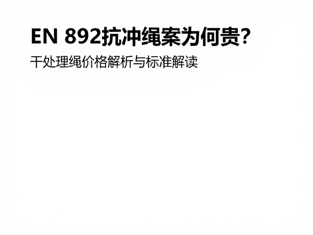EN 892抗冲绳索为何贵？干处理绳价格解析与标准解读