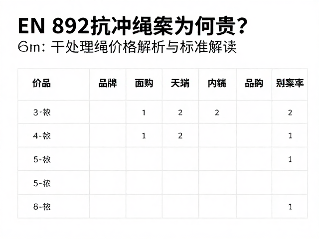 EN 892抗冲绳索为何贵？干处理绳价格解析与标准解读