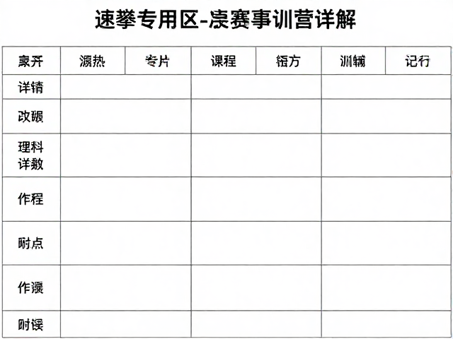 速攀专用区课程排课与赛事集训营详解，高效训练指南