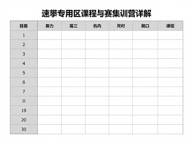 速攀专用区课程排课与赛事集训营详解，高效训练指南