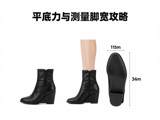 短靴式坡跟怎么选?平底受力与测量脚长脚宽全攻略