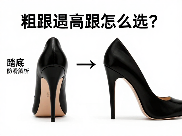 粗跟超高跟怎么选?展演踏感与鞋底防滑纹关键解析