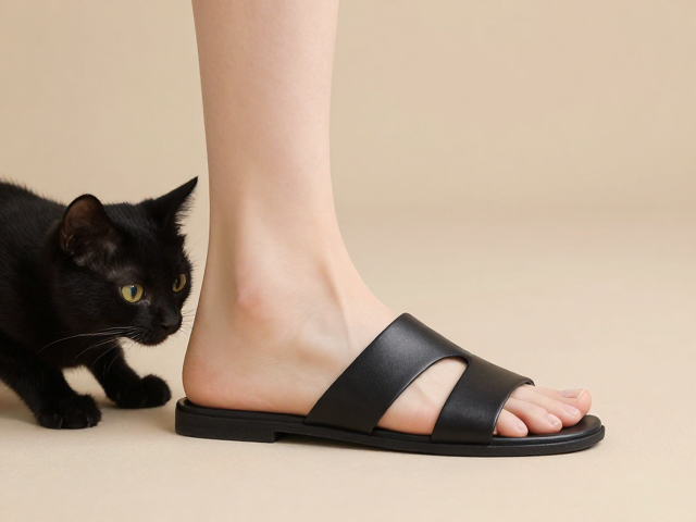PU皮猫跟女鞋,简约鞋面设计,百搭显瘦不累脚