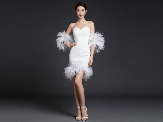 迎宾礼服怎么选？高跟羽毛装饰久站不累，优雅与舒适兼得