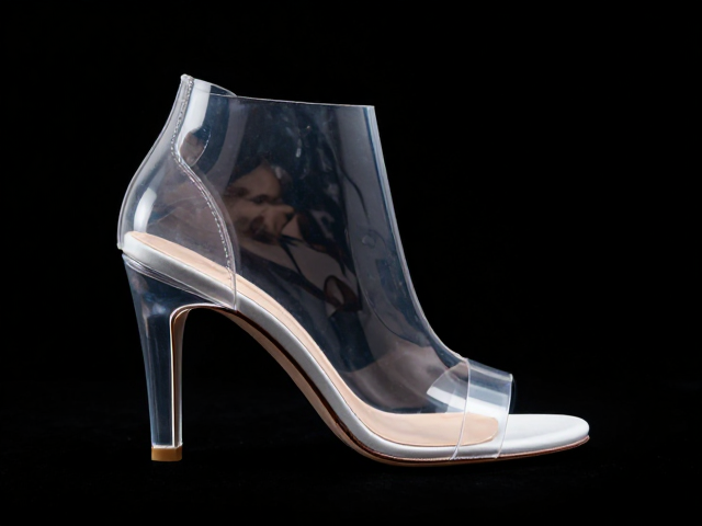透明材质鞋款,确认后跟包裹设计,勾勒华丽轮廓感