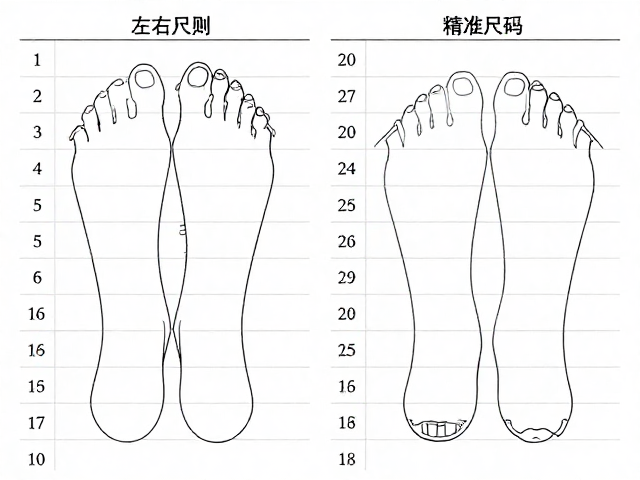 足长精准对照表，忽略品牌版型差异，左右脚尺码不同咋选？