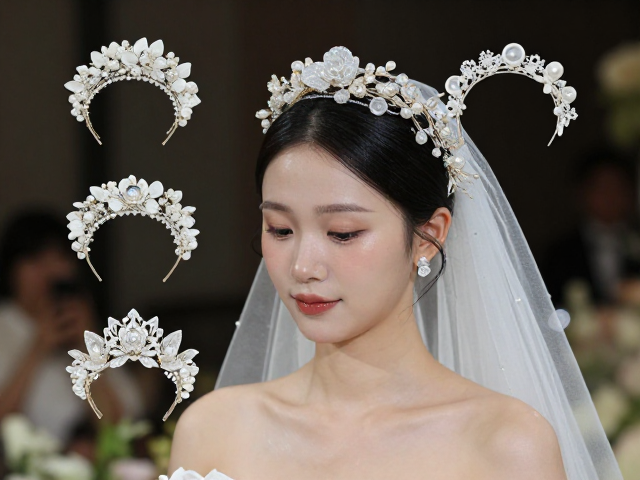 韩式温柔风婚礼头饰,金属织物工艺与仪式随行适配指南