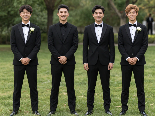 户外草坪婚礼宾客着装指南,黑色经典款显瘦高级不违和