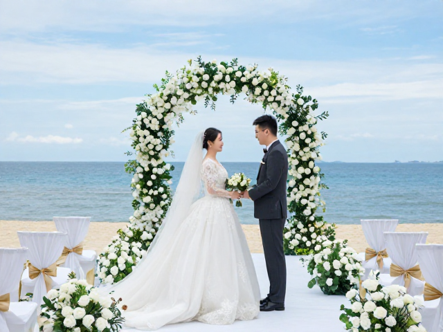 海边目的地婚礼怎么选?小个子增高款礼服适配殿堂级典礼指南