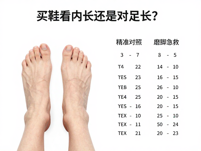 买鞋看内长还是足长？精准对照表，磨脚急救法，告别不适
