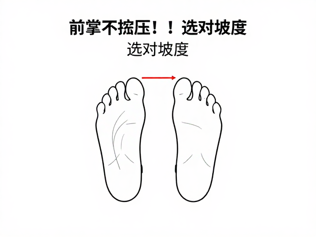 前掌不挤压!通过掌幅宽窄测算选对坡度,告别运动损伤