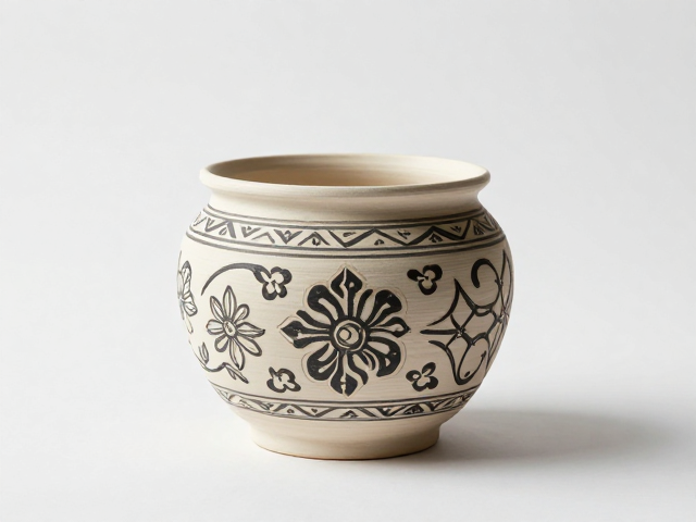 现代陶艺划花技法，融合民间吉祥纹样的创新流派发展