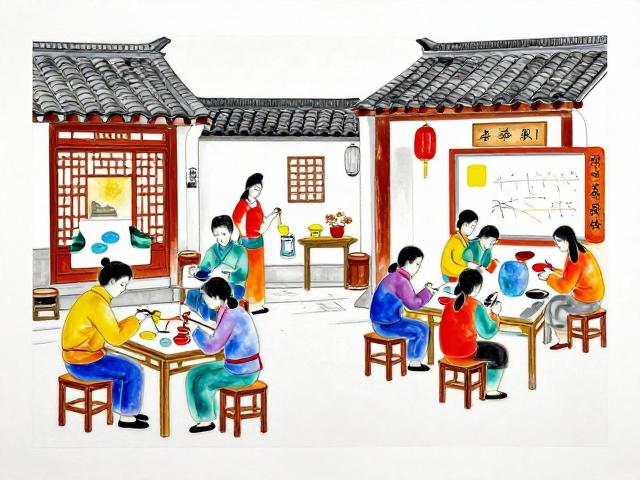 釉上彩绘技法，釉上彩配色练习指南，复刻民俗生活场景
