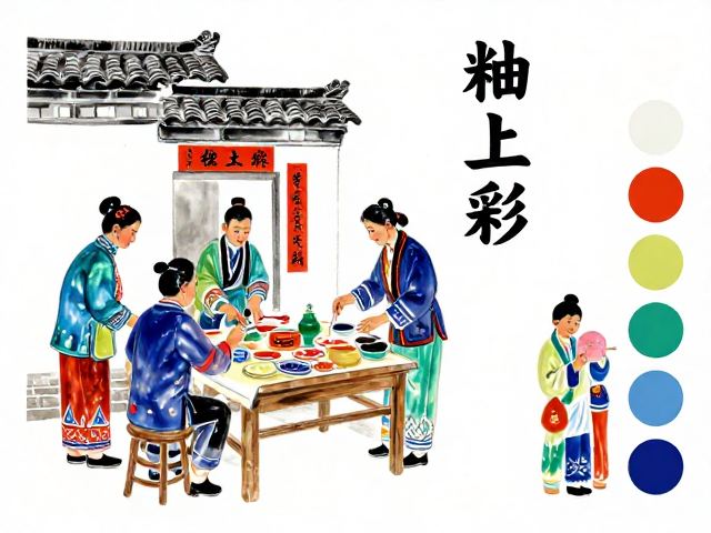 釉上彩绘技法，釉上彩配色练习指南，复刻民俗生活场景
