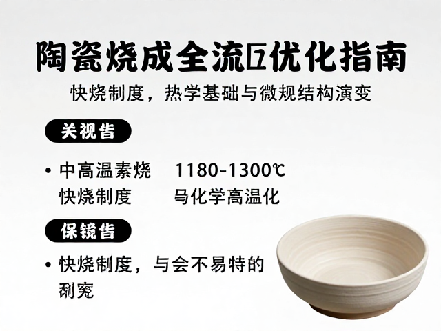 中温素烧,1180-1300℃高温瓷化,快烧制度,陶瓷烧成全流程优化指南