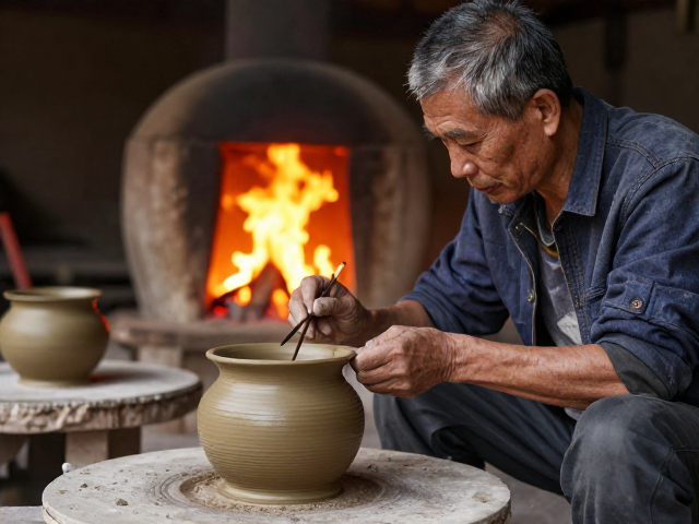 广东石湾非遗古法素烧釉烧，师徒口传身授的匠心传承