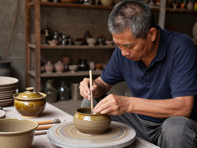 广东石湾非遗古法素烧釉烧，师徒口传身授的匠心传承
