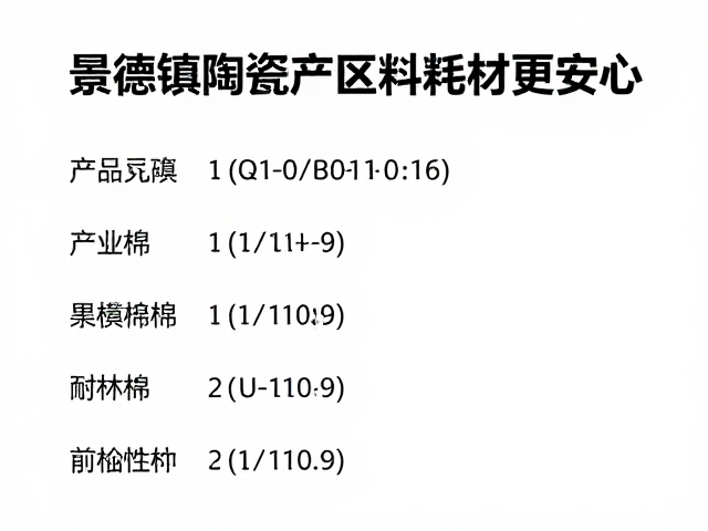 景德镇陶瓷产区釉料成分标识完整,搭配耐火棉隔热耗材更安心