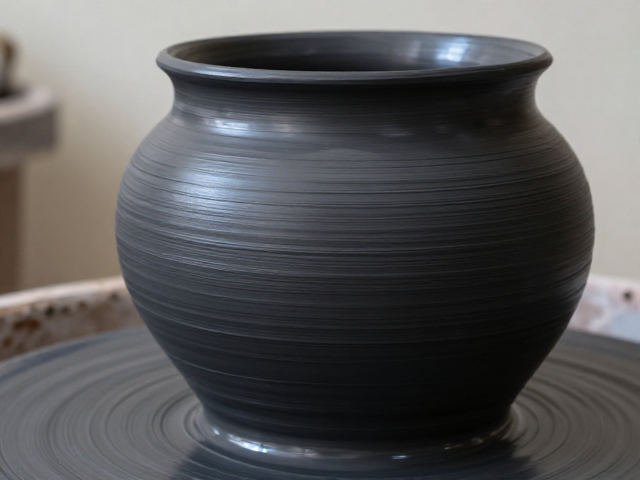 黑陶胎拉坯纹理揭秘，人工窑变成品工艺与美学解析