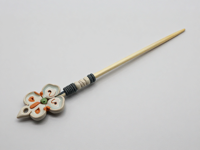 仿古陶艺发簪手工DIY，手链弹力绳搭配贴花装饰教程