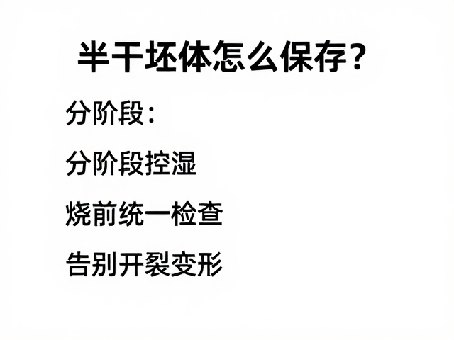 半干坯体怎么保存？分阶段控湿，烧前统一检查，告别开裂变形