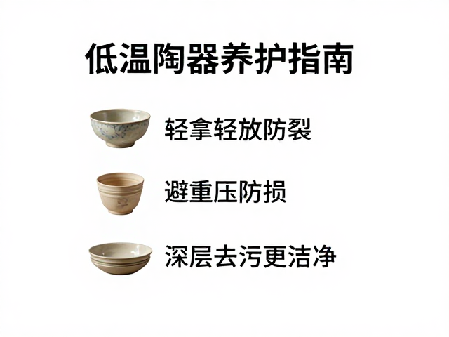 低温陶器养护指南,轻拿轻放防裂,避重压防损,深层去污更洁净
