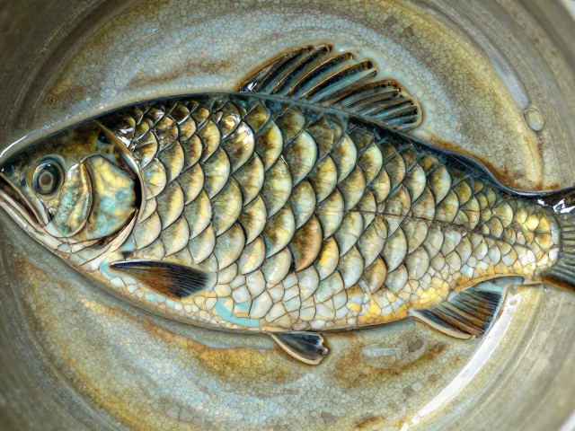 金属氧化物呈色釉浇釉工艺解析,鱼鳞开片形成机理与鉴赏