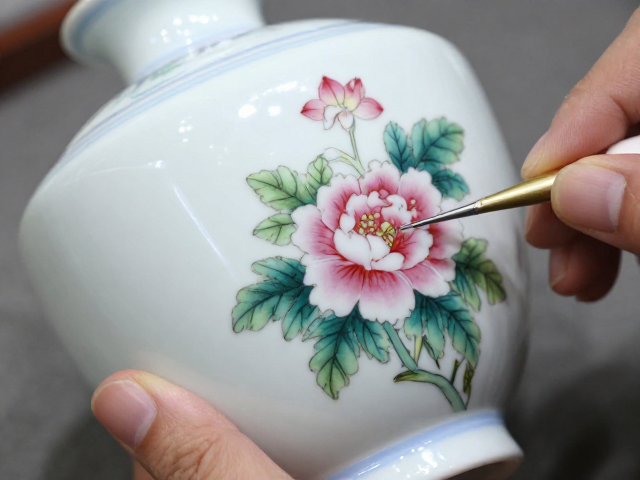 陈设瓷贴花与转印工艺解析，透明釉下五彩的艺术魅力
