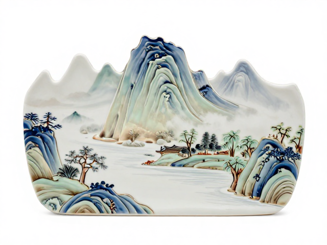 淄博陶瓷山水风景，复合材质搭配装饰，打造独特艺术美学