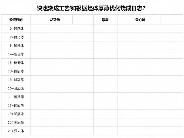 快速烧成工艺中如何根据坯体厚薄优化烧成日志?
