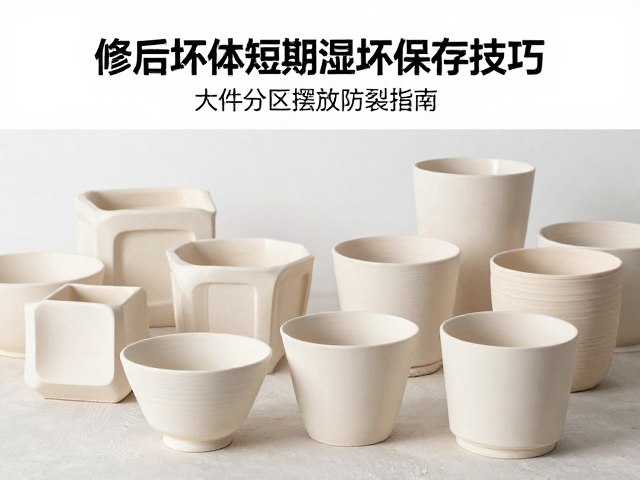 修后坯体短期湿坯保存技巧，大件分区摆放防裂指南
