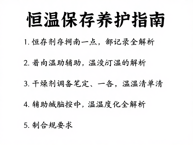 恒温保存养护指南，干燥剂辅助与温湿度记录全解析