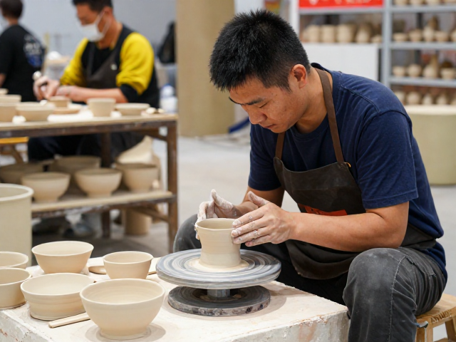 古法陶艺手艺人窑炉烧制实录,展览展销会精彩揭秘
