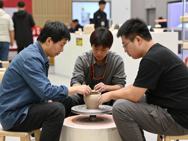 古法陶艺手艺人窑炉烧制实录,展览展销会精彩揭秘
