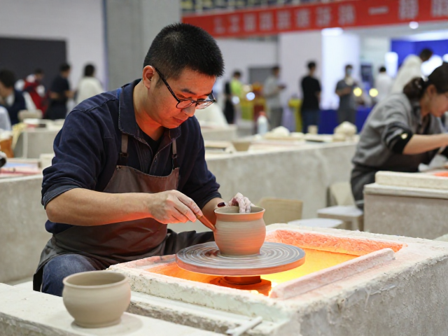 古法陶艺手艺人窑炉烧制实录,展览展销会精彩揭秘