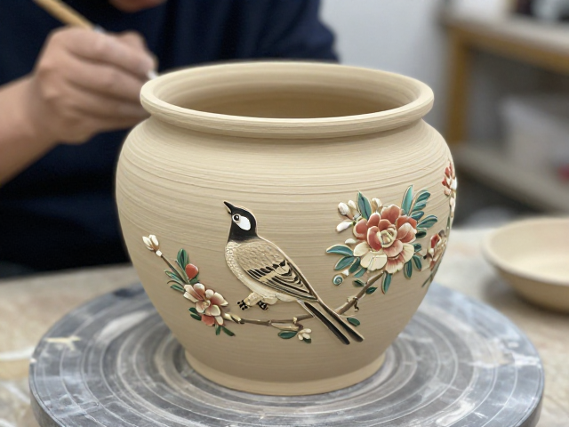 非遗陶艺罐缸花鸟纹，探秘传统工艺的文化价值与艺术魅力