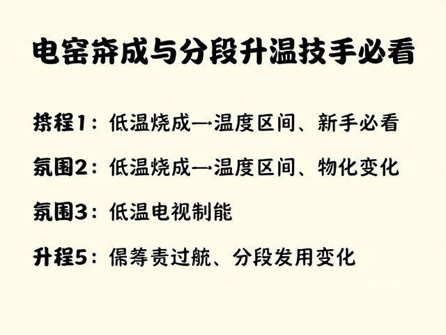 电窑操作指南，低温烧成与分段升温技巧，新手必看