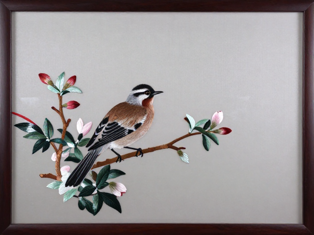 湘绣花鸟动物绣品，沉稳典雅风格与专业绣架搭配指南