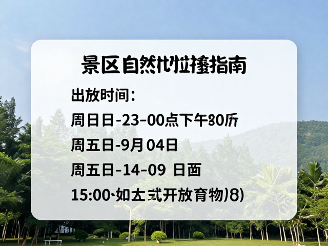 景区开放信息与实地注意事项